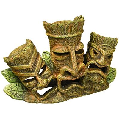 Penn-Plax RRT4 Tiki Tribe Aquarium Ornament Fun Resin Decor Item Featuring 3 Faces for a Fun Look in Any Tank Penn-Plax RRT4 Tiki Tribe Aquarium Ornament Fun Resin Decor Item Featuring 3 Faces for a Fun Look in Any Tank