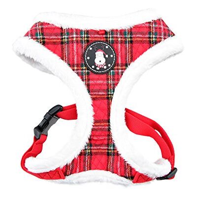 Puppia Christmas Harness Soft Dog Harness for Small and Medium Dogs Checkered Red Puppia Christmas Harness Soft Dog Harness for Small and Medium Dogs Checkered Red
