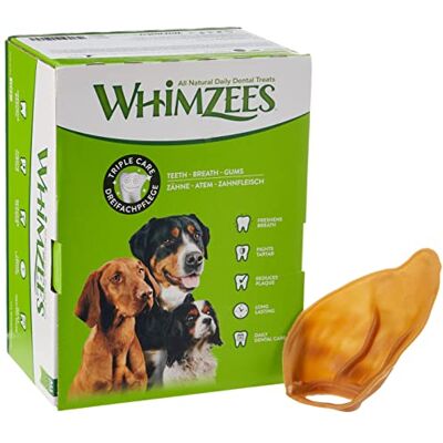 Whimzees Natural Dog Treat Veggie Ear - Dental Support - 18 Pieces Whimzees Natural Dog Treat Veggie Ear - Dental Support - 18 Pieces