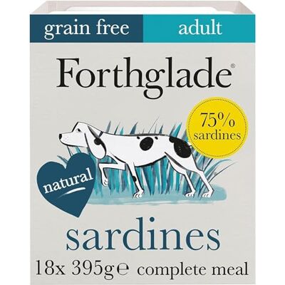 Forthglade Wet Dog Food (18 x 395g Trays) Grain Free & Hypoallergenic Dog Food, Adult 1 Year+, Sardines with Vegetables, Complete Stomach Sensitive Meals with Natural Ingredients Forthglade Wet Dog Food (18 x 395g Trays) Grain Free & Hypoallergenic Dog Food, Adult 1 Year+, Sardines with Vegetables, Complete Stomach Sensitive Meals with Natural Ingredients