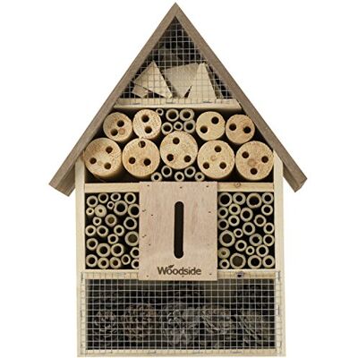 Woodside Wooden Insect & Bee House Natural Wood Bug Hotel Shelter Garden Nest Box Woodside Wooden Insect & Bee House Natural Wood Bug Hotel Shelter Garden Nest Box