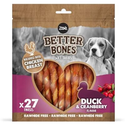 Zeus Better Bones Dog Treats Duck and Cranberry Twists - Dog Treats Zeus Better Bones Dog Treats Duck and Cranberry Twists - Dog Treats
