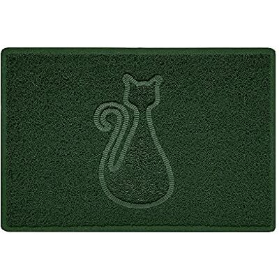 Nicoman CAT Shape Cat Litter Box Mat, Dog Food Feeding Tray Matt, Non-Slip, Easy Clean, Washable(60x40cm,Small),GREEN Nicoman CAT Shape Cat Litter Box Mat, Dog Food Feeding Tray Matt, Non-Slip, Easy Clean, Washable(60x40cm,Small),GREEN
