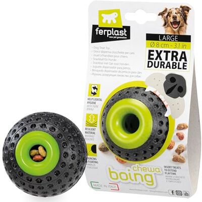 Ferplast CHEWA BOING Large Dog Toy Ball Durable, Non-Toxic, Bite Resistant, Dental Hygiene, Bouncing & Floating, Black Ferplast CHEWA BOING Large Dog Toy Ball Durable, Non-Toxic, Bite Resistant, Dental Hygiene, Bouncing & Floating, Black