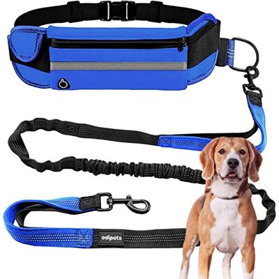 Edipets , Dog Running Lead, Waist Belt, Hands Free, Anti-strain, Reflective, Walking, Training, with your Dogs, 160-220 cm (Blue) Edipets , Dog Running Lead, Waist Belt, Hands Free, Anti-strain, Reflective, Walking, Training, with your Dogs, 160-220 cm (Blue)