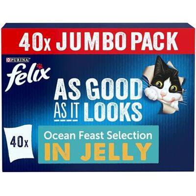FELIX - Ocean Feasts - 40 x 85g - Wet Cat Food FELIX - Ocean Feasts - 40 x 85g - Wet Cat Food
