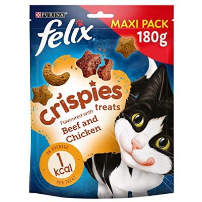 Felix Crispies Chicken and Beef Cat Treats 180g (Pack of 5) Felix Crispies Chicken and Beef Cat Treats 180g (Pack of 5)