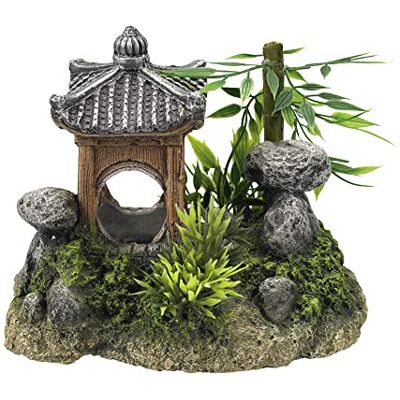 Nobby Aqua Ornaments - Asian Temple with Plants - Aquarium Decoration Nobby Aqua Ornaments - Asian Temple with Plants - Aquarium Decoration