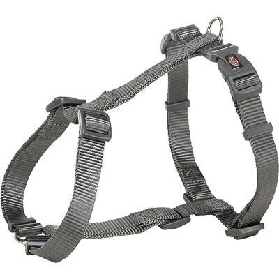 Trixie Premium H-harness, XS–S: 30–44 cm/10 mm, graphite Trixie Premium H-harness, XS–S: 30–44 cm/10 mm, graphite