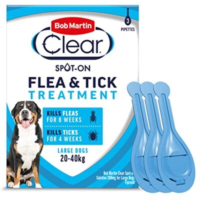 Bob Martin Large Dog Flea & Tick Treatment - 3 Tubes Bob Martin Large Dog Flea & Tick Treatment - 3 Tubes
