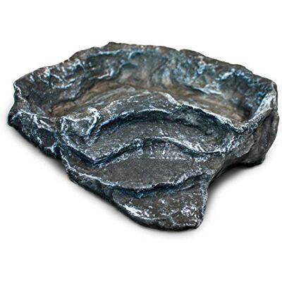 Komodo Terraced Dish, Large, Grey, Reptile Feeding Dish, Reptile Water Dish, Rock Bowl Komodo Terraced Dish, Large, Grey, Reptile Feeding Dish, Reptile Water Dish, Rock Bowl