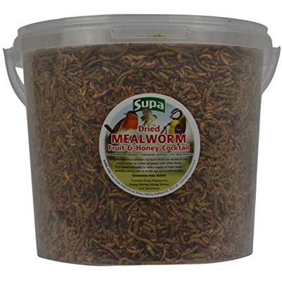 Supa Dried Mealworm, Fruit & Honey Cocktail Mix for Wild Birds, 5 Litre Bucket High Energy Protein Rich Treat For Garden Birds Attract More Birds To Your Garden Quality Wild Bird Food. Supa Dried Mealworm, Fruit & Honey Cocktail Mix for Wild Birds, 5 Litre Bucket High Energy Protein Rich Treat For Garden Birds Attract More Birds To Your Garden Quality Wild Bird Food.