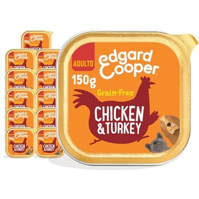 Edgard & Cooper Edgard Cooper Grain-Free Wet Dog Food for Adult Dogs, Chicken Turkey 11 x 150g, Natural Dogs Food in Cup with Fresh Meat Amino Acids, Gluten-Free, High Protein Edgard & Cooper Edgard Cooper Grain-Free Wet Dog Food for Adult Dogs, Chicken Turkey 11 x 150g, Natural Dogs Food in Cup with Fresh Meat Amino Acids, Gluten-Free, High Protein