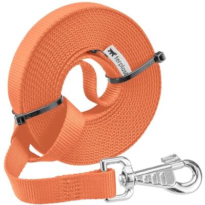 Ferplast Dog Leash CLUB, Long Dog Training Leash, 5m Training Lead, Nylon Leash with Handle and Metal Snap Hook, 5 Meters Long Dog Lead, Orange Ferplast Dog Leash CLUB, Long Dog Training Leash, 5m Training Lead, Nylon Leash with Handle and Metal Snap Hook, 5 Meters Long Dog Lead, Orange