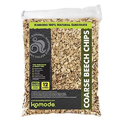 Komodo Coarse Beech Chips Substrate for Reptile Cage Vivarium Habitat Premium Natural Non Toxic Durable Long Lasting Moisture Control Bedding 12L Komodo Coarse Beech Chips Substrate for Reptile Cage Vivarium Habitat Premium Natural Non Toxic Durable Long Lasting Moisture Control Bedding 12L