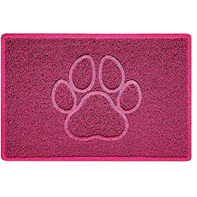 Nicoman PAW Shape Cat Litter Box Mat, Dog Food Feeding Tray Matt, Non-Slip, Easy Clean, Washable(60x40cm,Small),PINK Nicoman PAW Shape Cat Litter Box Mat, Dog Food Feeding Tray Matt, Non-Slip, Easy Clean, Washable(60x40cm,Small),PINK