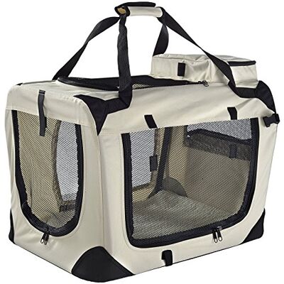 Floofy Friends Pet Carrier Bag, Large Cat Carrier Puppy Dog Carrier for Small Dogs Cats Kittens Rabbits With Reversible Fleece Mat, Foldable Travel Crate for Car -Beige Floofy Friends Pet Carrier Bag, Large Cat Carrier Puppy Dog Carrier for Small Dogs Cats Kittens Rabbits With Reversible Fleece Mat, Foldable Travel Crate for Car -Beige