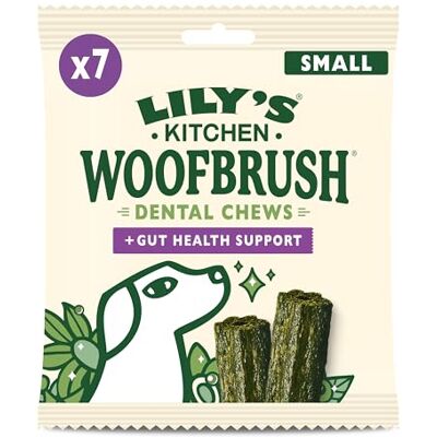 Lily's Kitchen Lily’s Kitchen Woofbrush Gut Health Support Small Dental Dog Chew, Adult Dog 6xPacks(154g), Grain-free Recipe, With Natural Ingredients, for Small Dogs Lily's Kitchen Lily’s Kitchen Woofbrush Gut Health Support Small Dental Dog Chew, Adult Dog 6xPacks(154g), Grain-free Recipe, With Natural Ingredients, for Small Dogs