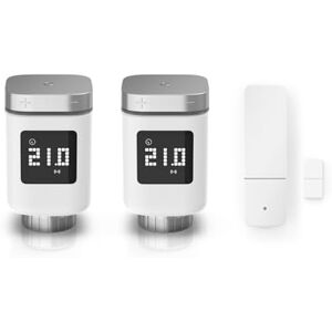 Bosch Smart Home Heating expansion kit, 2x radiator thermostat II, 1x door/window contact II, smart sensor for energy-efficient heating, compatible with Amazon Alexa, Apple HomeKit, Google Assistant Bosch Smart Home Heating expansion kit, 2x radiator thermostat II, 1x door/window contact II, smart sensor for energy-efficient heating, compatible with Amazon Alexa, Apple HomeKit, Google Assistant