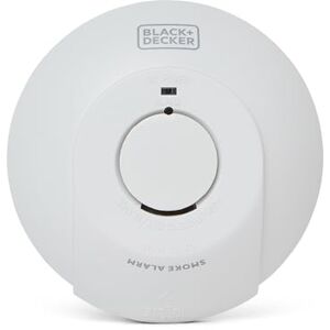 Black & Decker Mains Smoke Alarm. Mains Powered Smoke Detector, Interlinked Wired with Battery Back Up. Optical Smoke Alarm for Home with FAST FIX Easy Install Base and Test Button. White Black & Decker Mains Smoke Alarm. Mains Powered Smoke Detector, Interlinked Wired with Battery Back Up. Optical Smoke Alarm for Home with FAST FIX Easy Install Base and Test Button. White