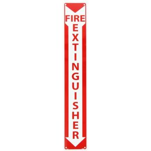 NMC M39A Restricted Area Sign, Legend"FIRE EXTINGUISHER", 4" Length x 24" Height, Aluminum 0.040, Red on White NMC M39A Restricted Area Sign, Legend"FIRE EXTINGUISHER", 4" Length x 24" Height, Aluminum 0.040, Red on White