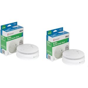 Aico EI146e Set of 2 Mains Hard Wired Smoke Alarms with 9V Battery Back Up , White Aico EI146e Set of 2 Mains Hard Wired Smoke Alarms with 9V Battery Back Up , White