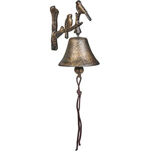 Relaxdays Cast Iron Door Bell, with Bird, Hanging Doorbell with Rope, 20 x 10 x 13 cm, for Outdoors, Wall Mount, Bronze Relaxdays Cast Iron Door Bell, with Bird, Hanging Doorbell with Rope, 20 x 10 x 13 cm, for Outdoors, Wall Mount, Bronze