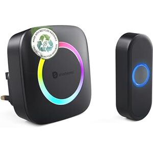 Smartwares Wireless doorbell Set Plug-in Chime and Push Button 300 m Range 36 melodies LED Ring 85 dB 4 Sound Level & Mute Function Black PD-4926 Smartwares Wireless doorbell Set Plug-in Chime and Push Button 300 m Range 36 melodies LED Ring 85 dB 4 Sound Level & Mute Function Black PD-4926