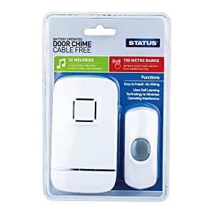 Status Wireless Door Bell White Waterproof Ring Door Chime 150 Meters Range with 32 Melodies SDC5 Status Wireless Door Bell White Waterproof Ring Door Chime 150 Meters Range with 32 Melodies SDC5