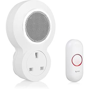 Byron DBY-23513UK Wireless Plug In Doorbell Set, 175m Range, 8 Melodies, Visual Alert System, White Byron DBY-23513UK Wireless Plug In Doorbell Set, 175m Range, 8 Melodies, Visual Alert System, White