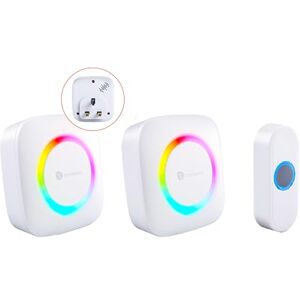 Smartwares Wireless doorbell Set Portable Chime, Plug-in Chime and Push Button 300 m Range 36 melodies LED Ring 85 dB 4 Sound Level & Mute Function White PD-4924 Smartwares Wireless doorbell Set Portable Chime, Plug-in Chime and Push Button 300 m Range 36 melodies LED Ring 85 dB 4 Sound Level & Mute Function White PD-4924