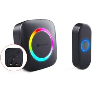 Smartwares Wireless doorbell Set Plug-in Chime and Push Button 300 m Range 36 melodies LED Ring 85 dB 4 Sound Level & Mute Function Black PD-4926 Smartwares Wireless doorbell Set Plug-in Chime and Push Button 300 m Range 36 melodies LED Ring 85 dB 4 Sound Level & Mute Function Black PD-4926