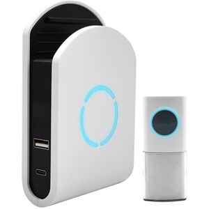 Uni-Com Wireless Plug-in Door Chime with Built-in USB-A & USB-C Charger, 200m Operating Range, 30 Different Chimes, LED Chime Alert, Easy Install Uni-Com Wireless Plug-in Door Chime with Built-in USB-A & USB-C Charger, 200m Operating Range, 30 Different Chimes, LED Chime Alert, Easy Install