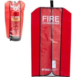 Firechief Medium Fire Extinguisher Cover Red Cover for 9kg Fire Extinguishers Workplace Safety Suitable for Powder, Foam, Water, CO2, Wet Chem and more RPV3 Model Firechief Medium Fire Extinguisher Cover Red Cover for 9kg Fire Extinguishers Workplace Safety Suitable for Powder, Foam, Water, CO2, Wet Chem and more RPV3 Model