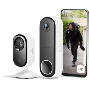 Arlo Wireless HD Video Doorbell & 2K Indoor Security Camera – Smart Home Protection for Family & Pets, Night Vision, Motion Detection, Two-Way Audio, Compatible with Alexa Arlo Wireless HD Video Doorbell & 2K Indoor Security Camera – Smart Home Protection for Family & Pets, Night Vision, Motion Detection, Two-Way Audio, Compatible with Alexa