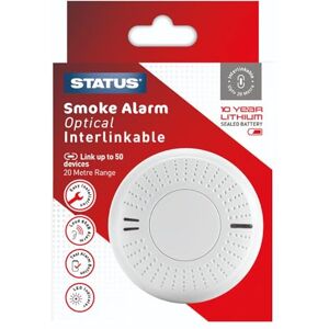 Status 10 Year Interlinkable Smoke Alarm with Sealed Long-Life Battery, Wireless Smoke Detector for Home & Landlord Safety Compliance, White (SIPESA1PKB4) Status 10 Year Interlinkable Smoke Alarm with Sealed Long-Life Battery, Wireless Smoke Detector for Home & Landlord Safety Compliance, White (SIPESA1PKB4)