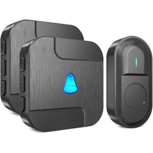 SURFOU Wireless Doorbell, 1,000ft Long Range Door Bells Chime, Waterproof Electric Cordless Doorbell, 1 Push Button and 2 Plug-in Receivers with LED Flash, 55 Melodies, 5 Volume Levels SURFOU Wireless Doorbell, 1,000ft Long Range Door Bells Chime, Waterproof Electric Cordless Doorbell, 1 Push Button and 2 Plug-in Receivers with LED Flash, 55 Melodies, 5 Volume Levels