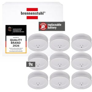 Brennenstuhl Smoke Detector SET, 9x RM C 9010 with replaceable battery (tested according to EN 14604, loud alarm signal) white Brennenstuhl Smoke Detector SET, 9x RM C 9010 with replaceable battery (tested according to EN 14604, loud alarm signal) white