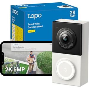 Tapo D130 2K 5MP Doorbell Camera Wired, AI Detection,180° Head-to-Toe View, Video Doorbell, No Monthly Fee, 2 Way Audio, IP65 Colour Night View, Ring Chime Included, Google/Alexa, Easy Installation Tapo D130 2K 5MP Doorbell Camera Wired, AI Detection,180° Head-to-Toe View, Video Doorbell, No Monthly Fee, 2 Way Audio, IP65 Colour Night View, Ring Chime Included, Google/Alexa, Easy Installation
