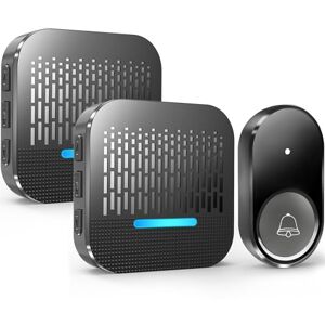 kabol Wireless Doorbell, Plug in 1000ft Cordless Door Bell Chime, 55 Melodies, 5 Volume Levels, IP65 Waterproof Door Bells Wireless Kits, 1 Battery Operated Button and 2 Receivers with LED Indicator kabol Wireless Doorbell, Plug in 1000ft Cordless Door Bell Chime, 55 Melodies, 5 Volume Levels, IP65 Waterproof Door Bells Wireless Kits, 1 Battery Operated Button and 2 Receivers with LED Indicator