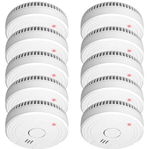 ELRO FS1801 10-Piece Smoke Detector Set 10-Year Sensor Complies with European Standard EN14604 White Set of 10 ELRO FS1801 10-Piece Smoke Detector Set 10-Year Sensor Complies with European Standard EN14604 White Set of 10