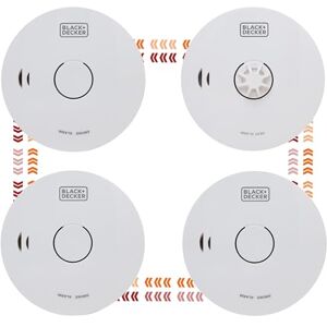 Black & Decker CONNECTED 3 Smoke Alarms And 1 Heat Alarm Scotland Bundle. Wireless Interlinked, 10 Year Lithium Battery for Home. Easy Install Optical Smoke Detector And Heat Detector. BS Compliant Black & Decker CONNECTED 3 Smoke Alarms And 1 Heat Alarm Scotland Bundle. Wireless Interlinked, 10 Year Lithium Battery for Home. Easy Install Optical Smoke Detector And Heat Detector. BS Compliant