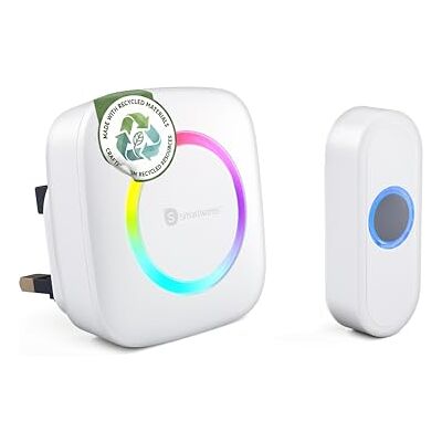 Smartwares Wireless doorbell Set Plug-in Chime and Push Button 300 m Range 36 melodies LED Ring 85 dB 4 Sound Level & Mute Function White PD-4923 Smartwares Wireless doorbell Set Plug-in Chime and Push Button 300 m Range 36 melodies LED Ring 85 dB 4 Sound Level & Mute Function White PD-4923