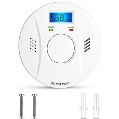 Kitire Smoke & Carbon Monoxide Alarm, Replaceable Battery, LCD Digital Display, 85dB Loud Siren, Hush & Self-Test, Dual Sensor Fire CO Detector for Home, Bedroom, Garage, Office Kitire Smoke & Carbon Monoxide Alarm, Replaceable Battery, LCD Digital Display, 85dB Loud Siren, Hush & Self-Test, Dual Sensor Fire CO Detector for Home, Bedroom, Garage, Office