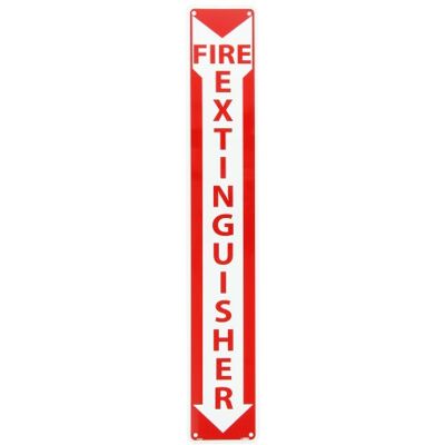 NMC M39A Restricted Area Sign, Legend"FIRE EXTINGUISHER", 4" Length x 24" Height, Aluminum 0.040, Red on White NMC M39A Restricted Area Sign, Legend"FIRE EXTINGUISHER", 4" Length x 24" Height, Aluminum 0.040, Red on White