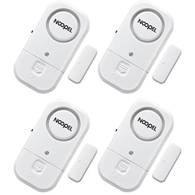 Noopel Door Window Alarm 4 Pack, 120DB Magnetic Pool Alarm, Burglar Intruder Entry Alert for Kids Toddlers Alzheimers Personal Home Security Noopel Door Window Alarm 4 Pack, 120DB Magnetic Pool Alarm, Burglar Intruder Entry Alert for Kids Toddlers Alzheimers Personal Home Security
