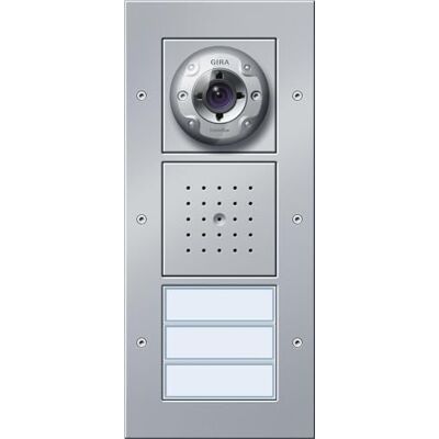 Gira 127065 Video Door Intercom AP 3-Panel Aluminium-Coloured Gira 127065 Video Door Intercom AP 3-Panel Aluminium-Coloured