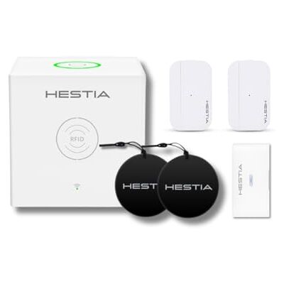 Hestia Smart Cube WiFi Home Security Alarm System Bundle Includes Base Station, Door & Window Sensor, Remote and RFID Tag, Smart App Control for SAFE-TECH Home Security, HS-01-SCU Hestia Smart Cube WiFi Home Security Alarm System Bundle Includes Base Station, Door & Window Sensor, Remote and RFID Tag, Smart App Control for SAFE-TECH Home Security, HS-01-SCU