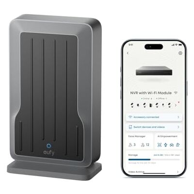 eufy Security eufy Wi-Fi Module, Exclusive for PoE NVR Systems Supports up to 16 Wi-Fi Cameras or Video Doorbells and 32 Sensors, Unified Security Integration, Compatibility List Below eufy Security eufy Wi-Fi Module, Exclusive for PoE NVR Systems Supports up to 16 Wi-Fi Cameras or Video Doorbells and 32 Sensors, Unified Security Integration, Compatibility List Below
