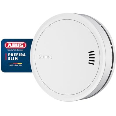 ABUS Smoke Alarm Prefira Slim – Q-Label Certified Ultra Slim Smoke Detector with 10-Year Battery, False Alarm Reduction, Dual LED Smoke Detection, Adhesive Mount and Magnetic Mount ABUS Smoke Alarm Prefira Slim – Q-Label Certified Ultra Slim Smoke Detector with 10-Year Battery, False Alarm Reduction, Dual LED Smoke Detection, Adhesive Mount and Magnetic Mount